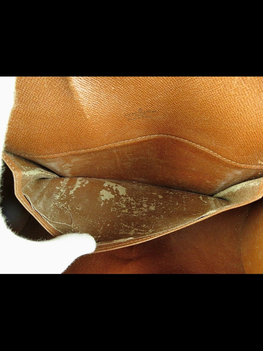 Louis Vuitton Monogram Crossbody Bag in Brown & Tan Leather Trim - Picture 15 of 16